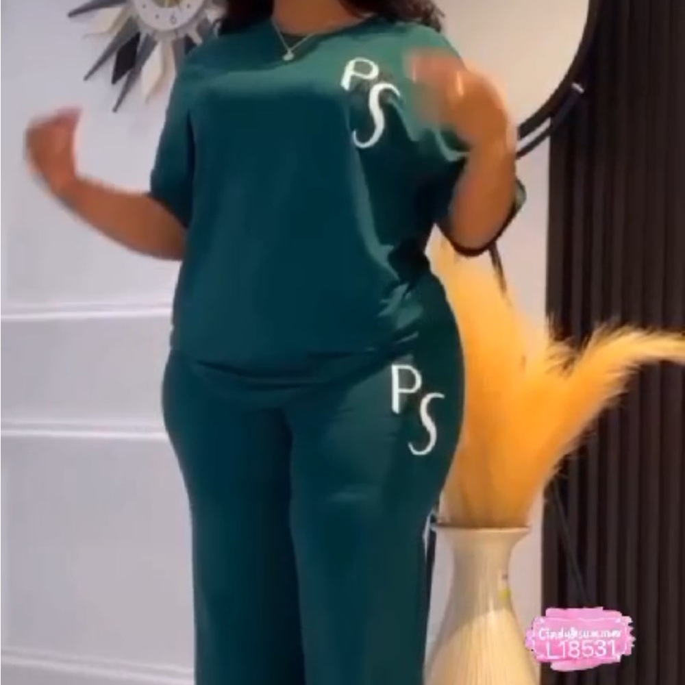 Teal Women's Pants & Jumpsuit Set